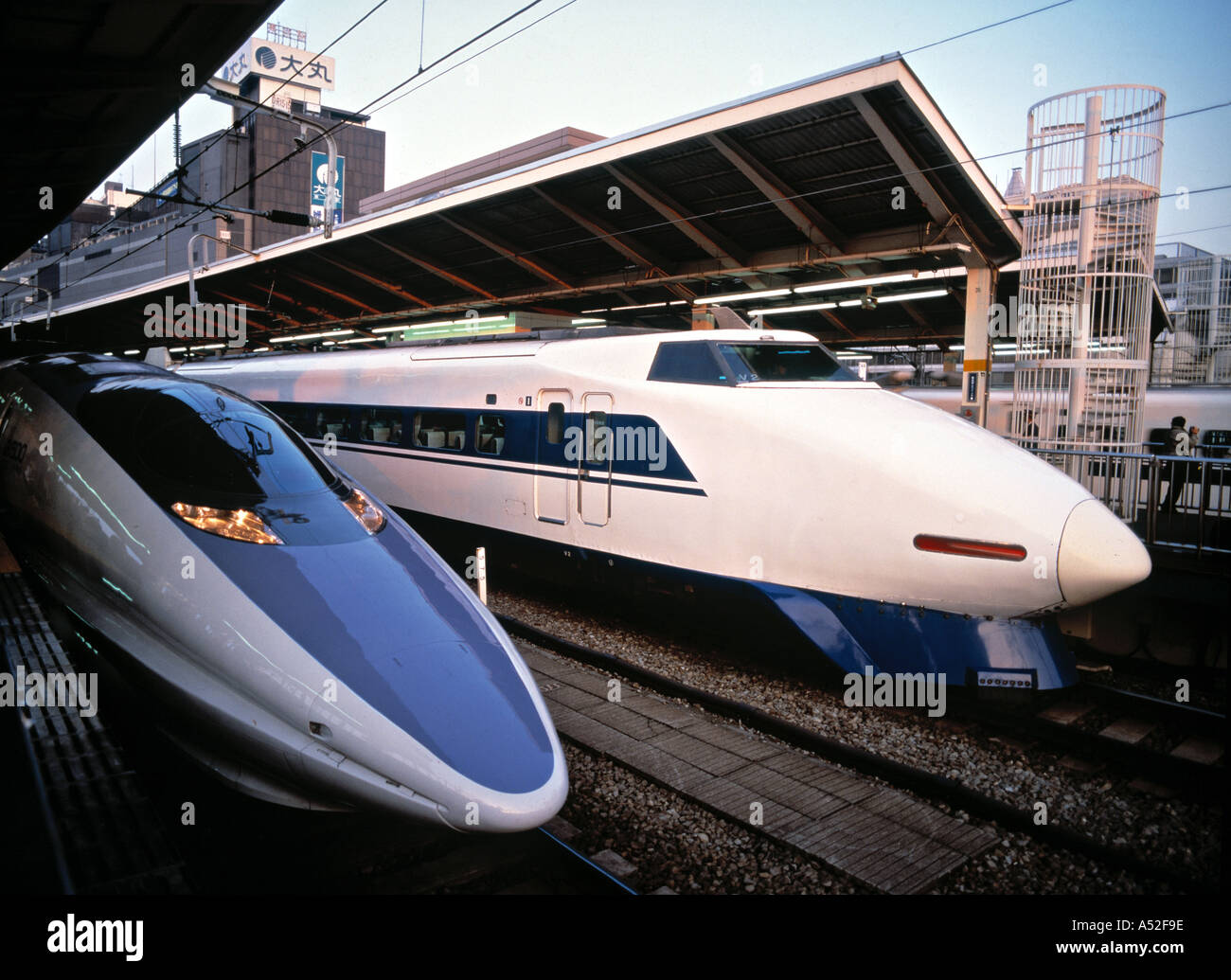 Bullet Train and Nozomi 500, Tokyo station, Japan Stock Photo
