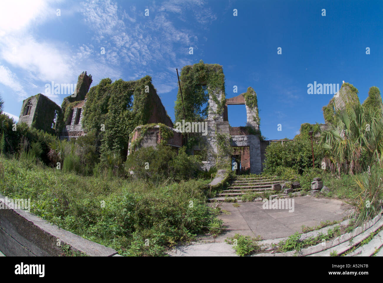 Cumberland Island GA Dungeness ruins Carnegie mansion Stock