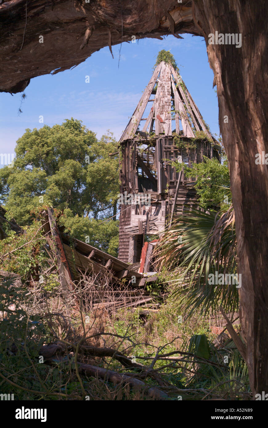 Cumberland Island GA Dungeness recreation house ruins Stock