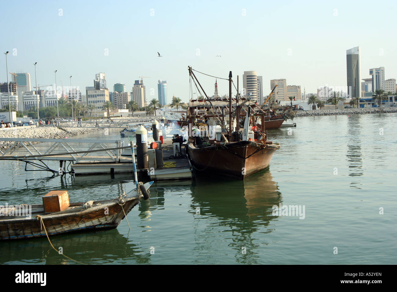fishing boats in Arabian gulf kuwait Stock Photo Alamy