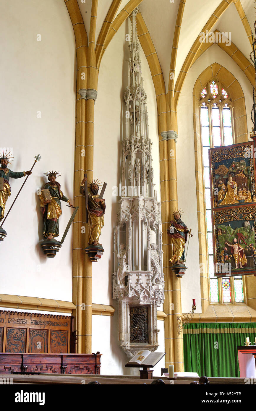 Gothic statues and tabernacle in church of Heiligenblut Carinthia Austria Stock Photo