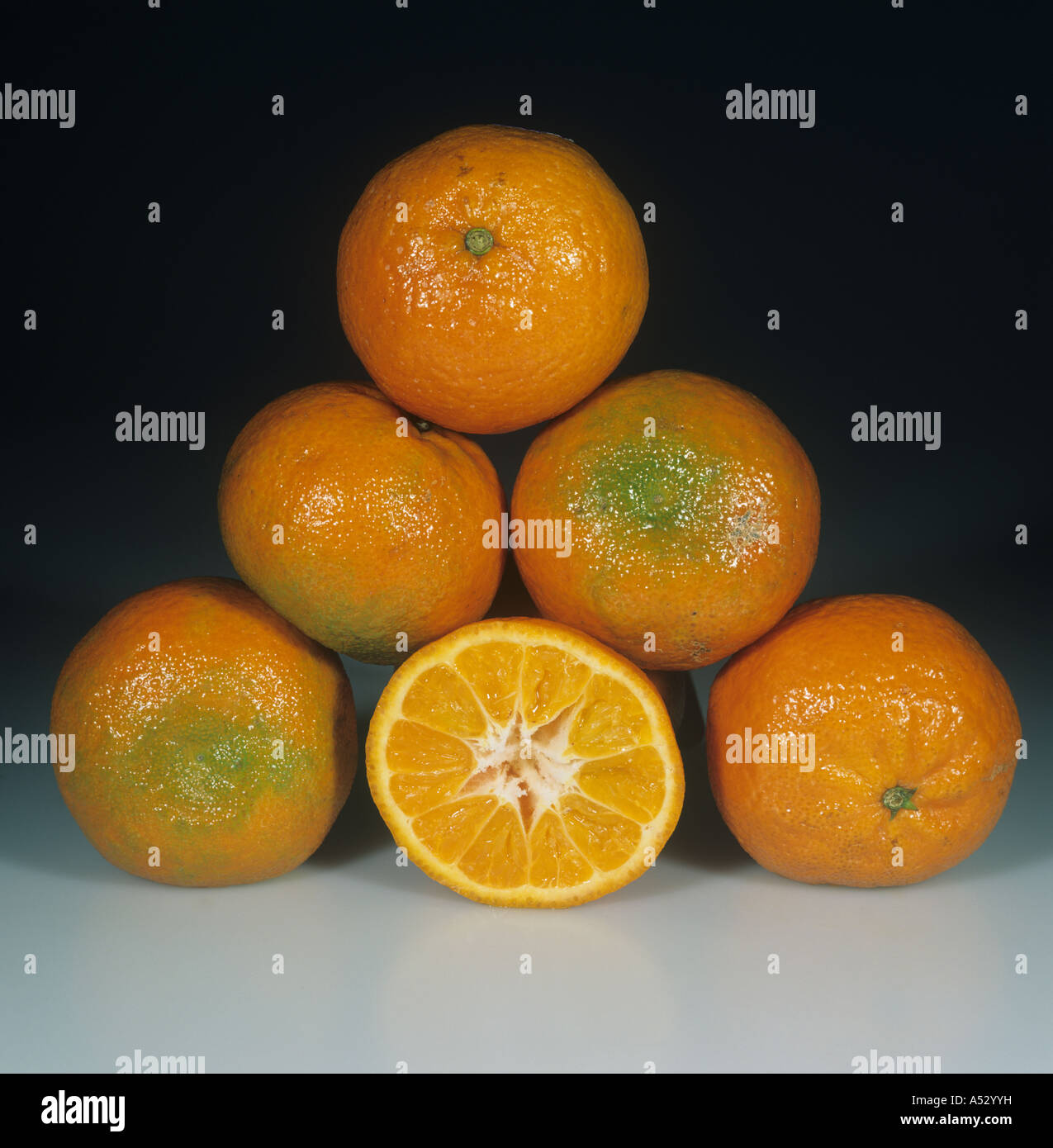 Whole sectioned clementine fruit variety Hernandina Stock Photo