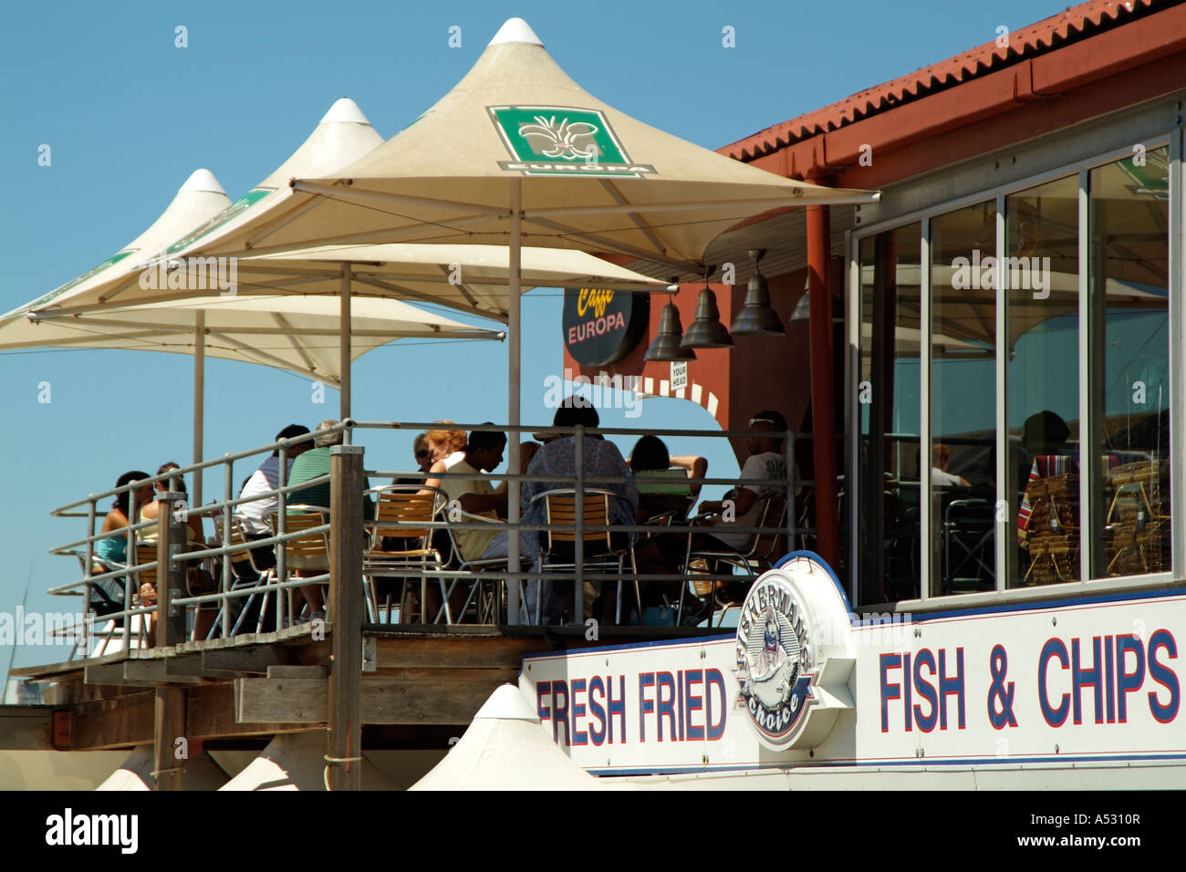 Fish and chip restaurant cafe.The Waterfront Cape Town Stock Photo Alamy