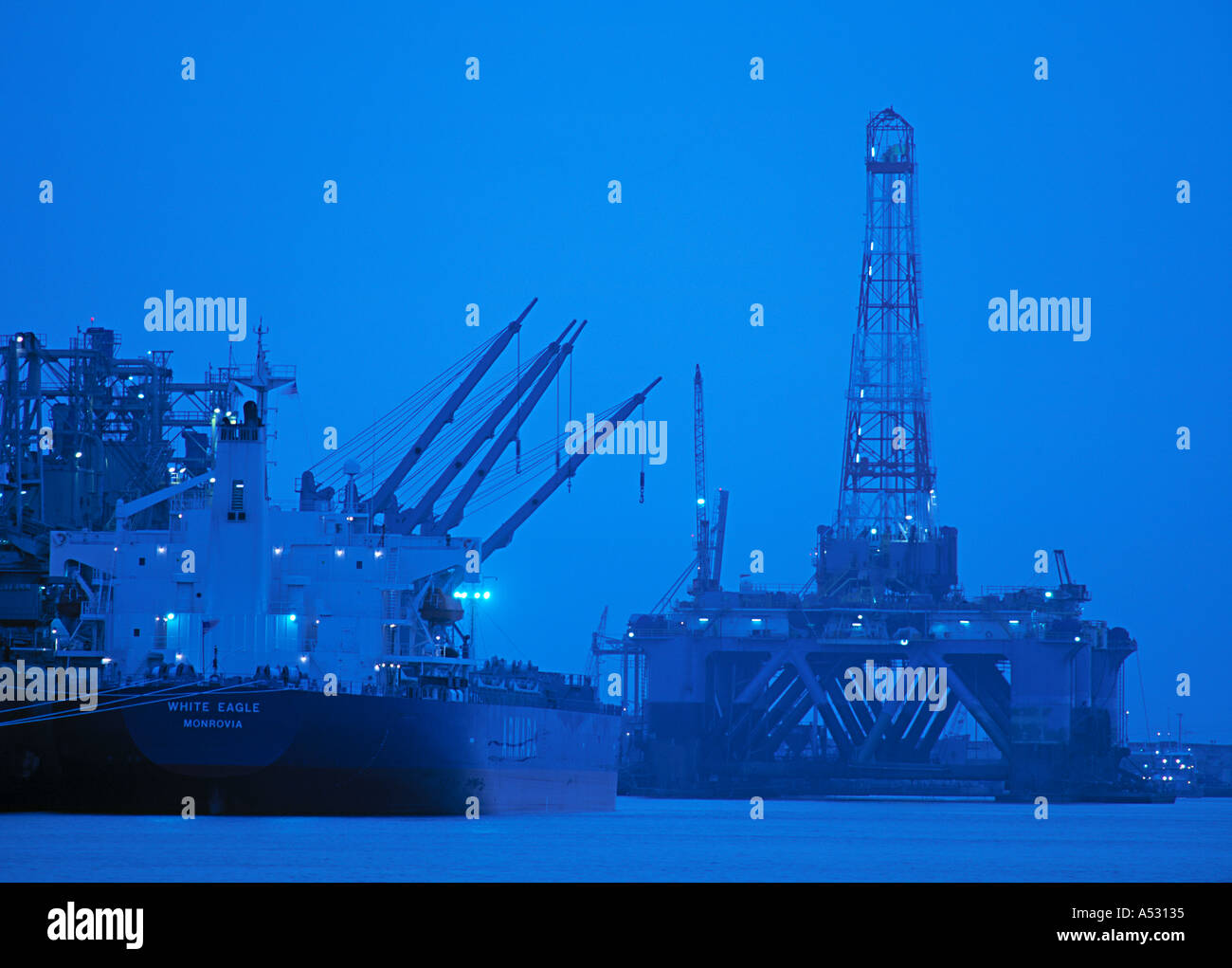 Oil Rig, Galveston Bay,Texas, USA Stock Photo Alamy