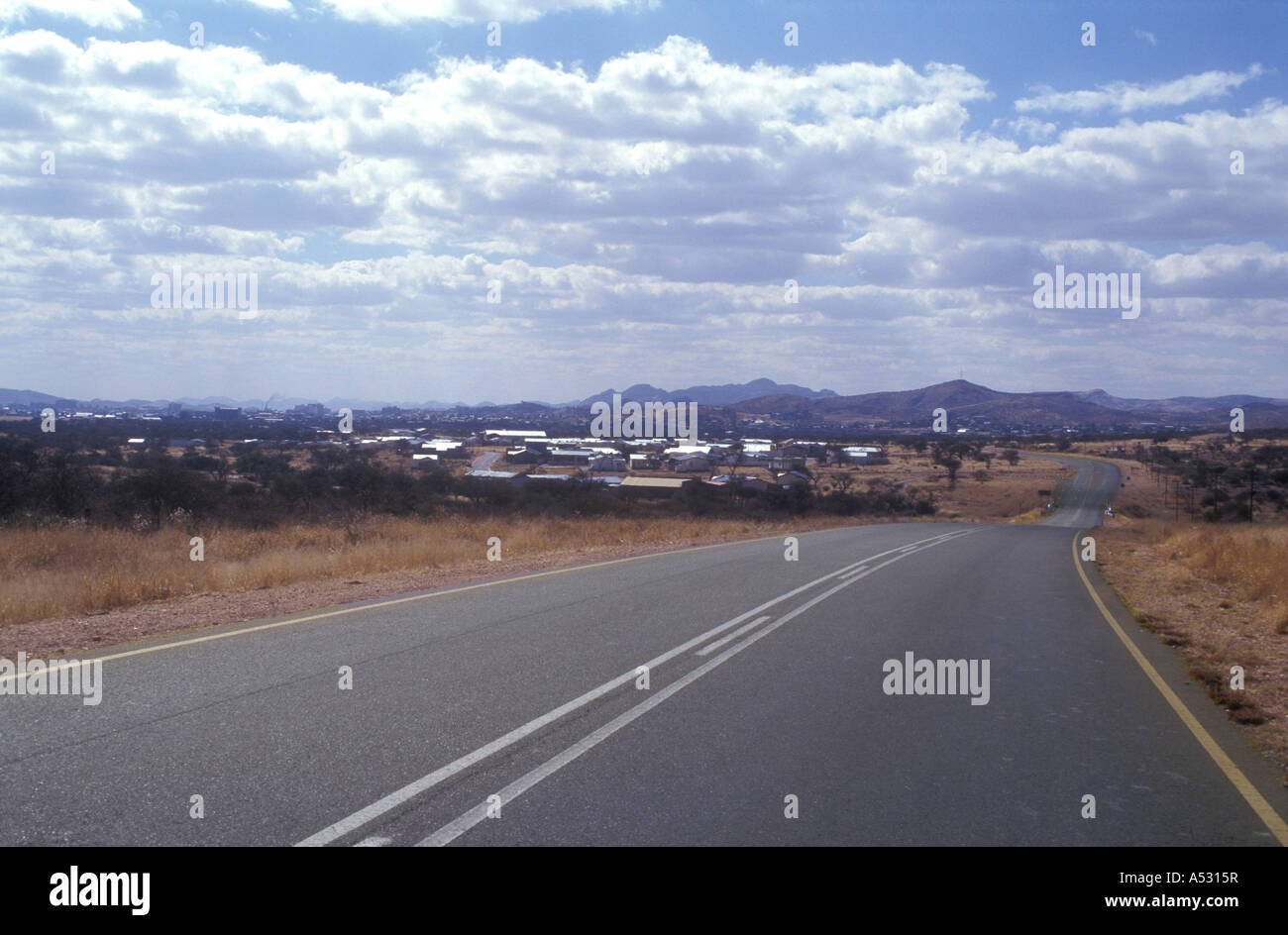 Main road from International Airport into the city Windhoek Namibia south west Africa Stock Photo