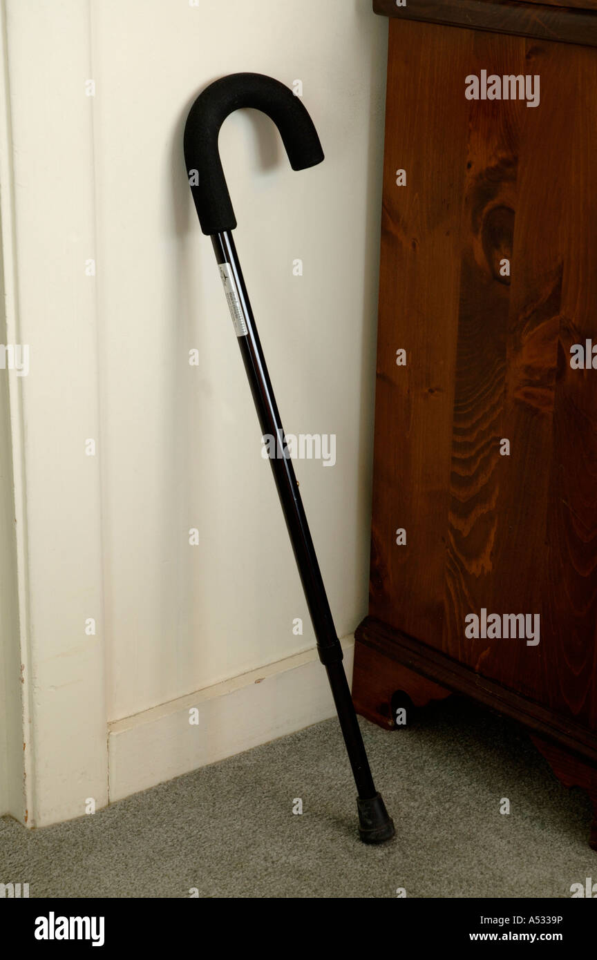 An elderly person's cane Stock Photo