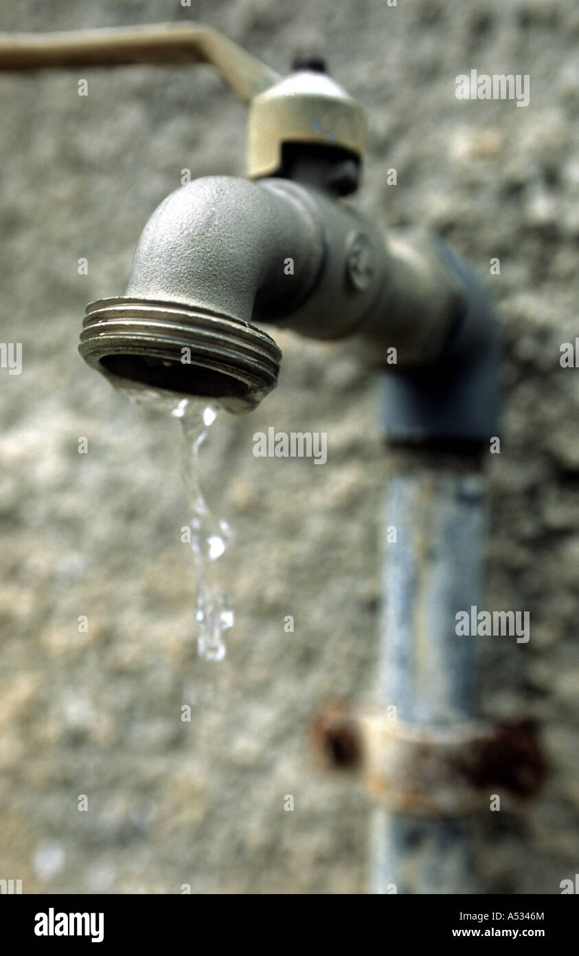Dripping garden water tap Stock Photo Alamy