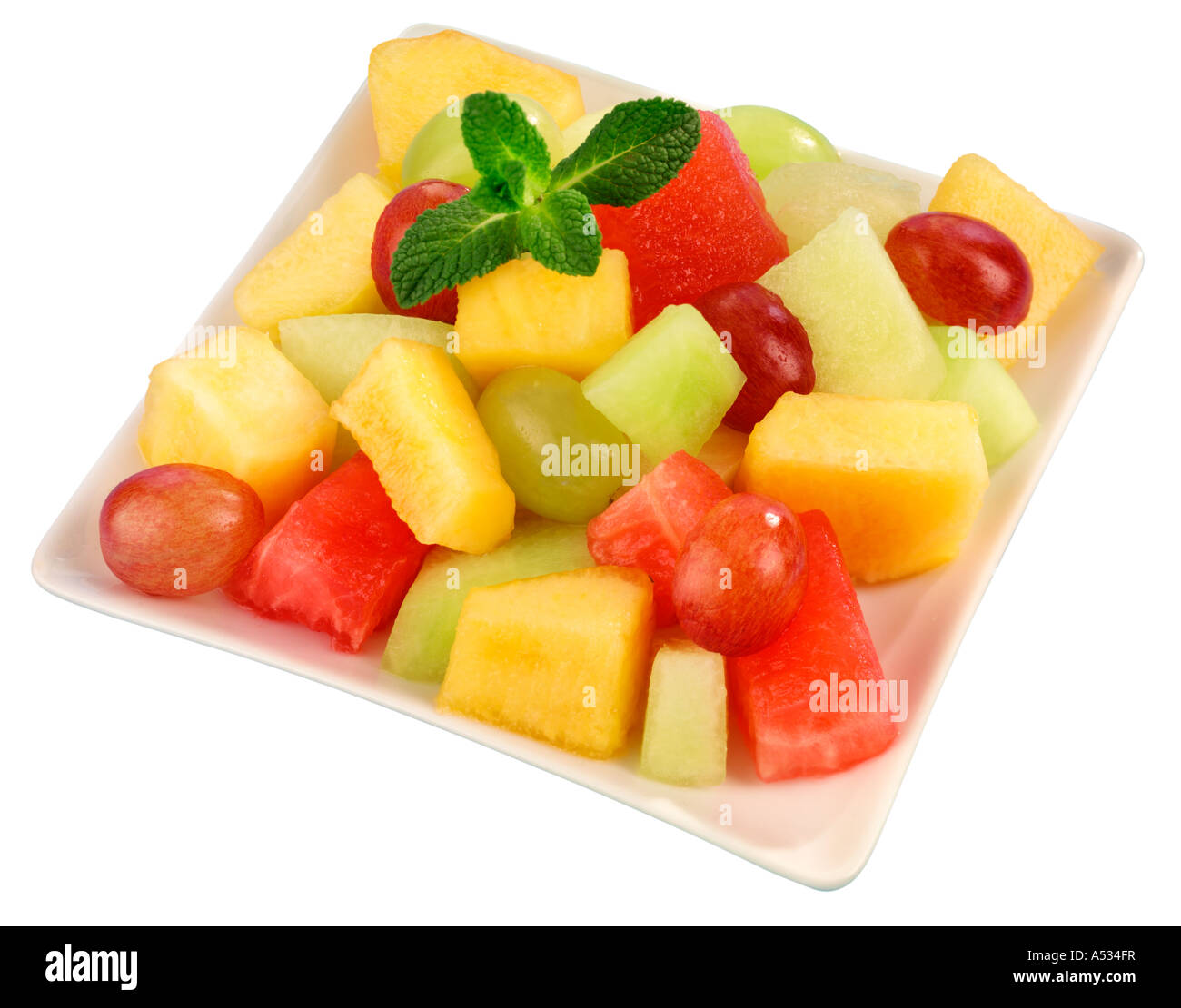 MELON AND GRAPE FRESH FRUIT SALAD CUT OUT Stock Photo Alamy