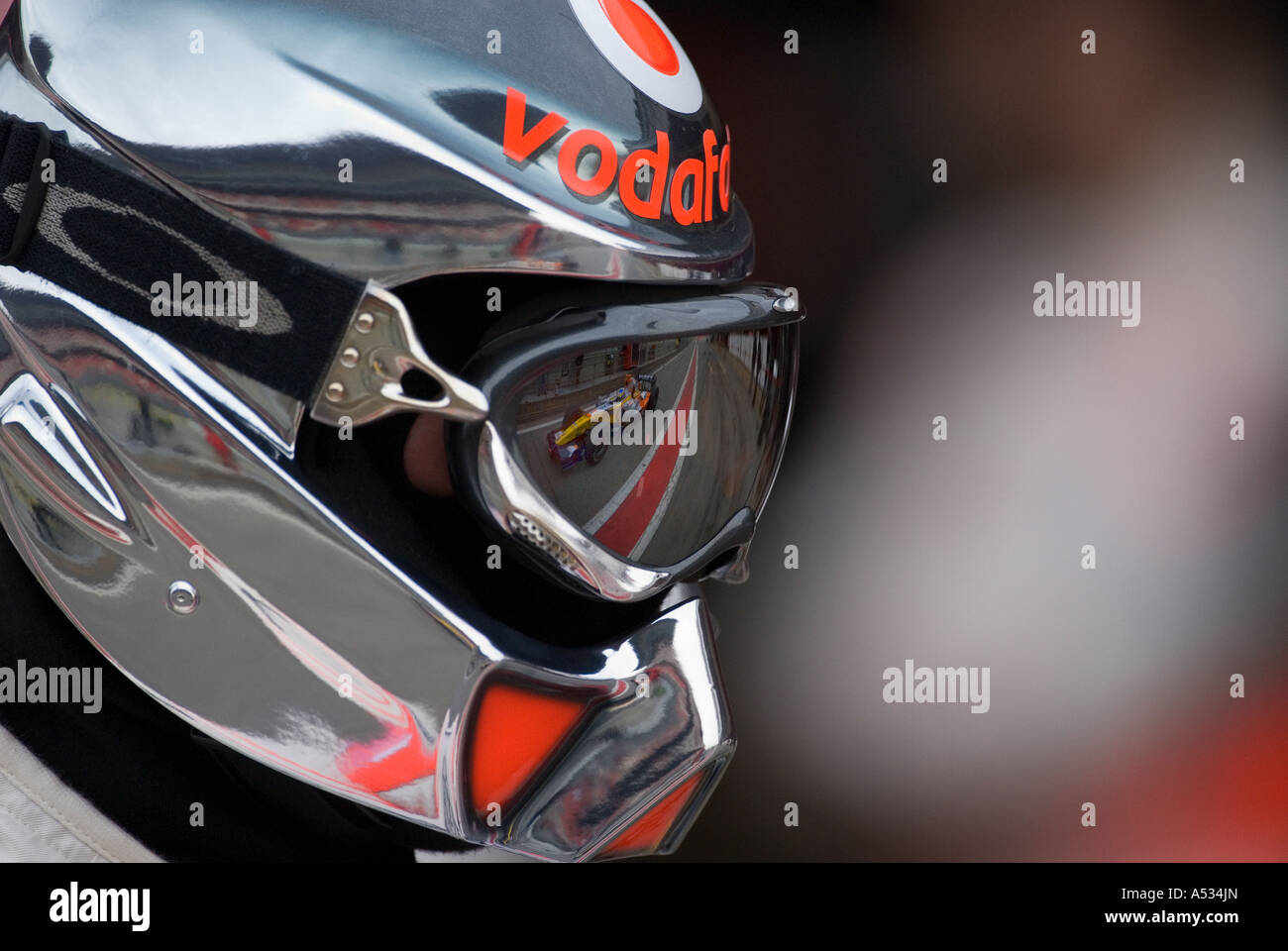 Helmet mclaren mercedes mechanic formula hi-res stock photography