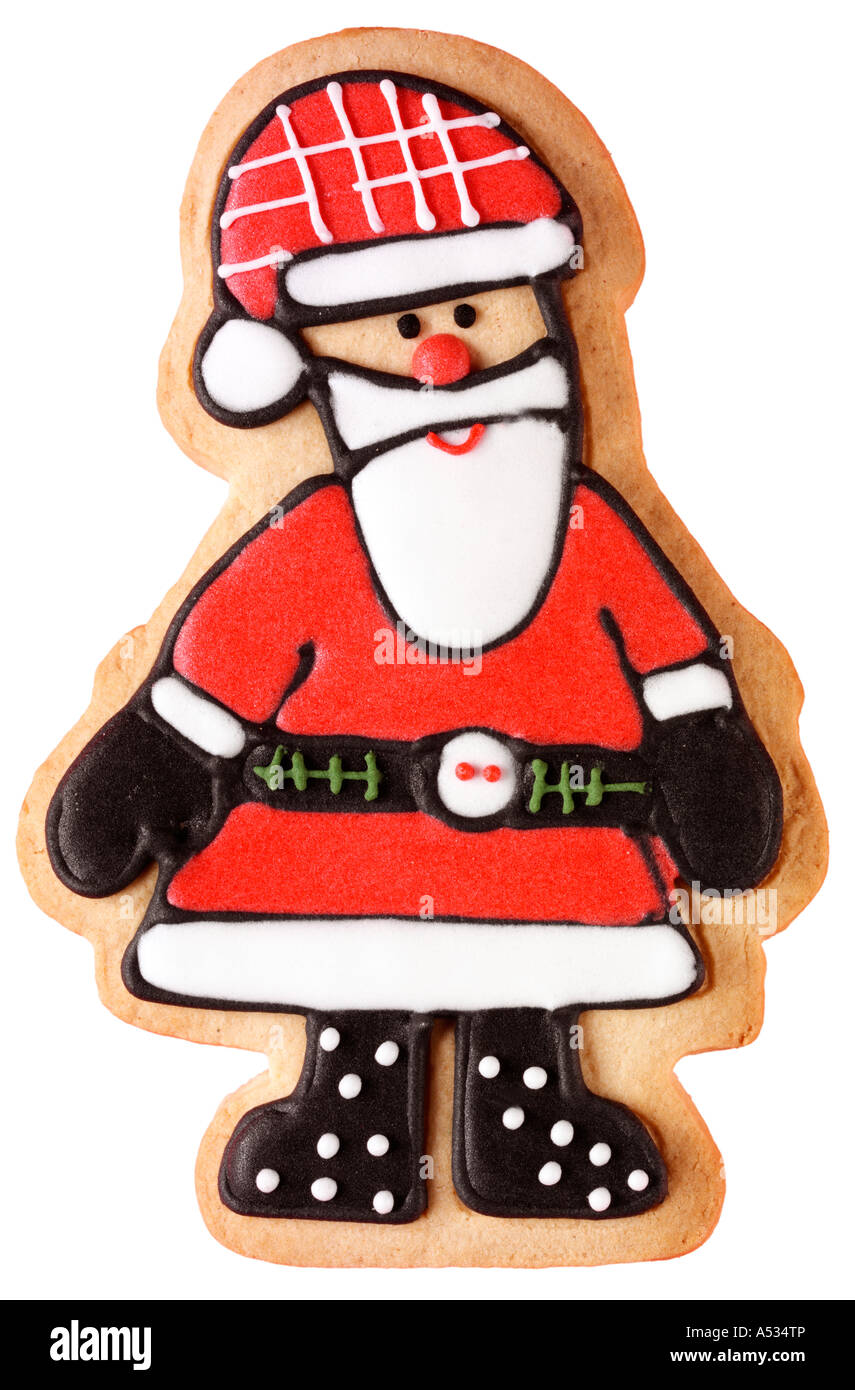 CHRISTMAS SANTA BISCUIT / COOKIE CUT OUT Stock Photo - Alamy