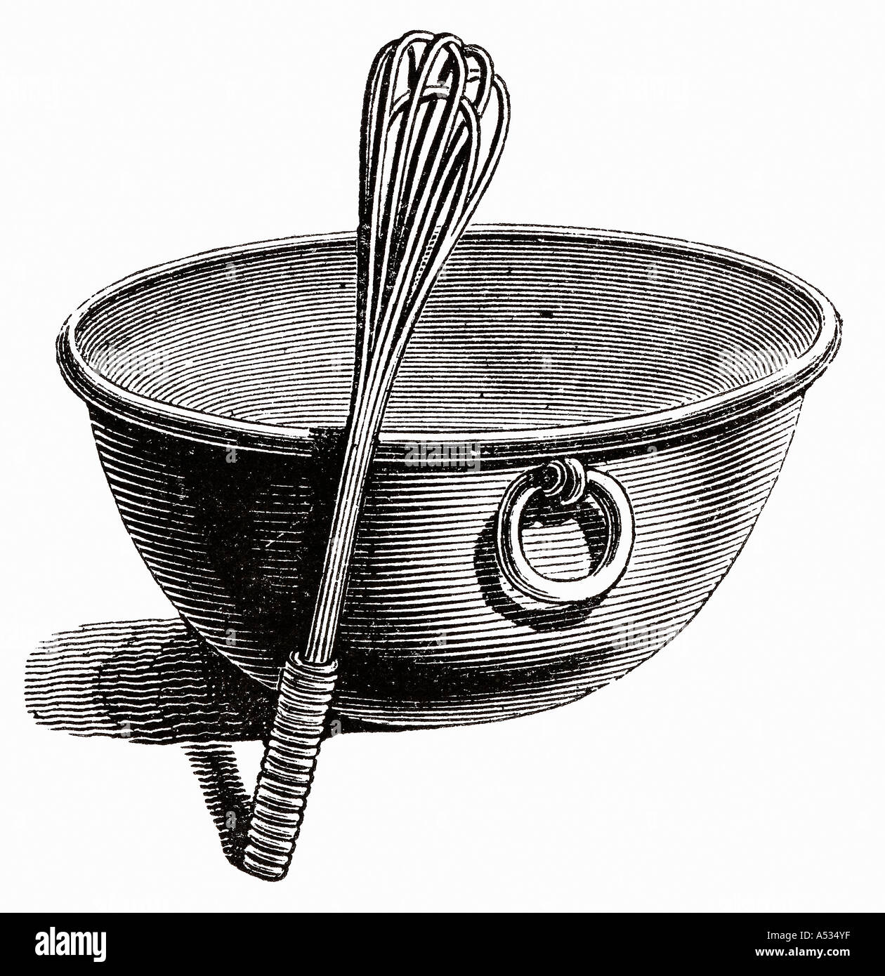 Mixing bowl with whisk illustration Stock Photo - Alamy