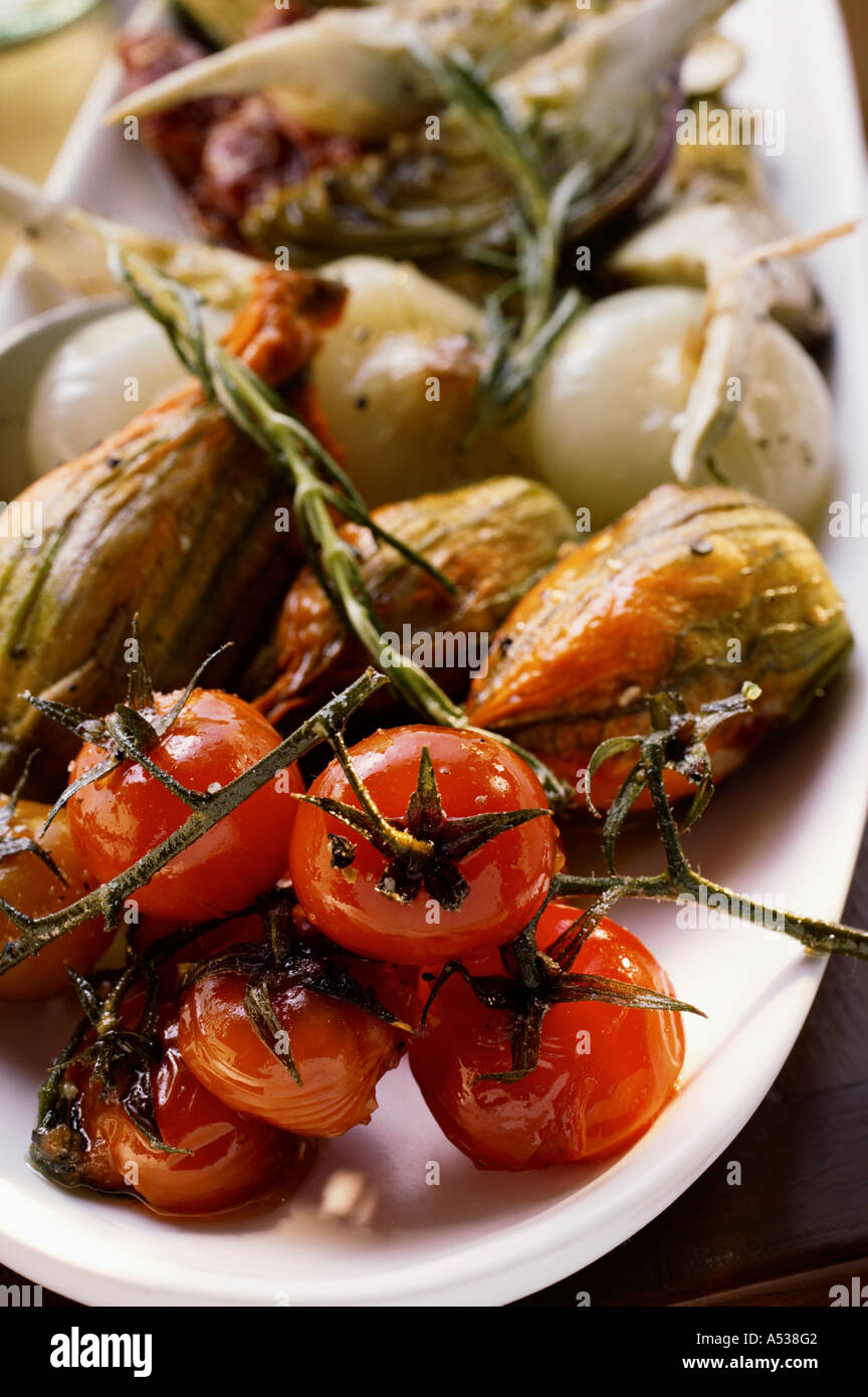 Antipasti platter of marinated vegetables Stock Photo Alamy