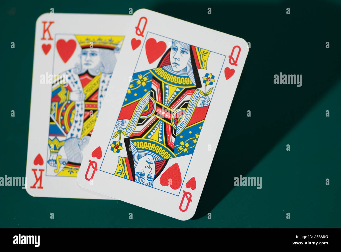 Floating King And Queen Of Hearts Playing Card Stock Photo