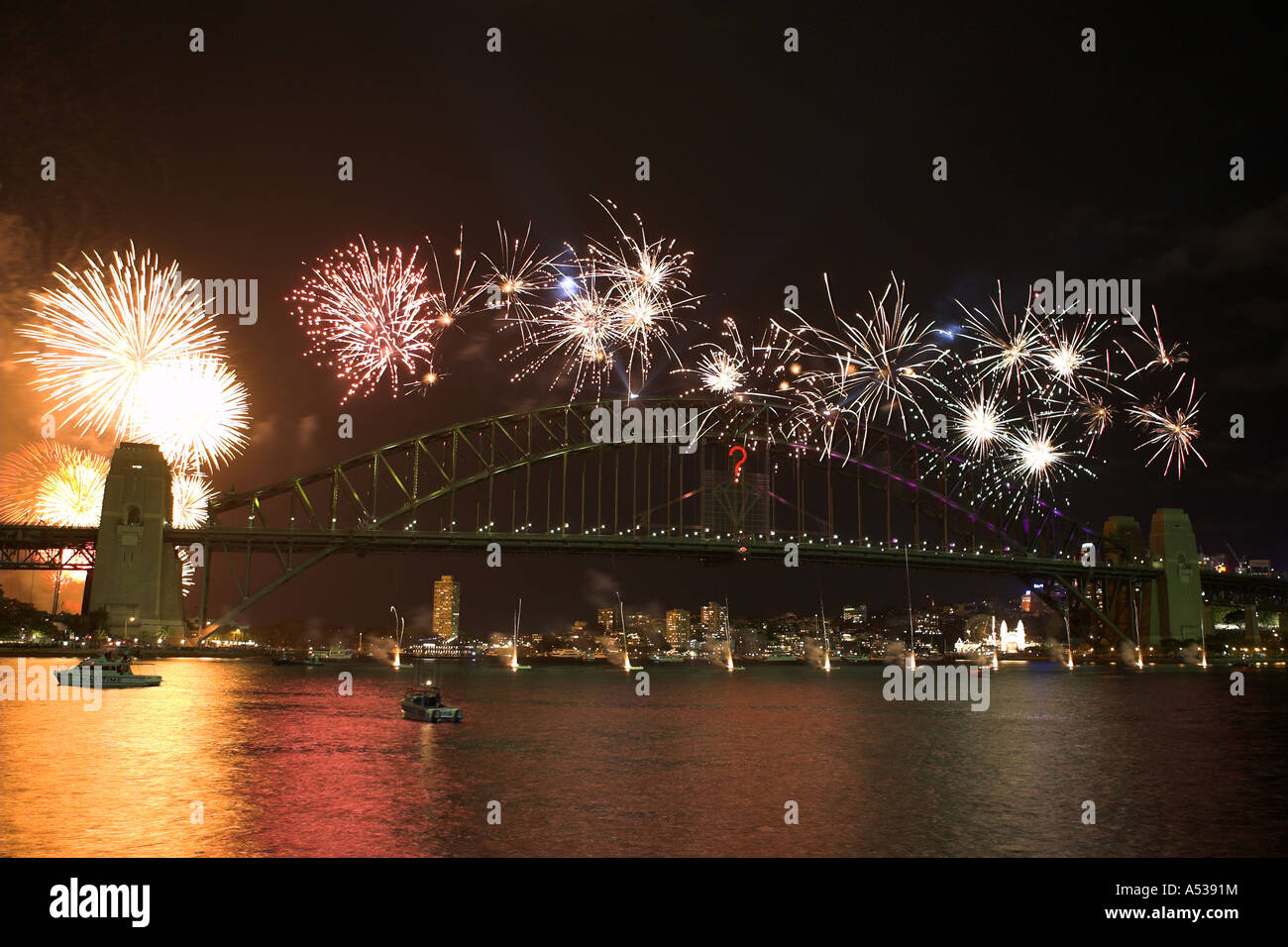 Fireworks Australia Sydney Harbour Bridge New Year's Eve 2006/2007 Stock Photo