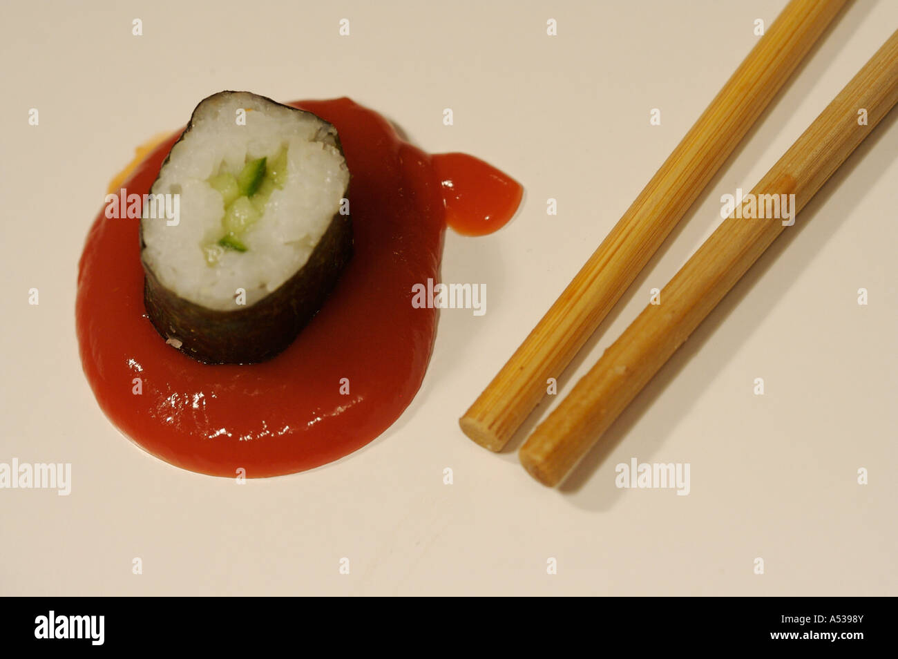 Fusion Food SUSHI & KETCHUP Stock Photo Alamy