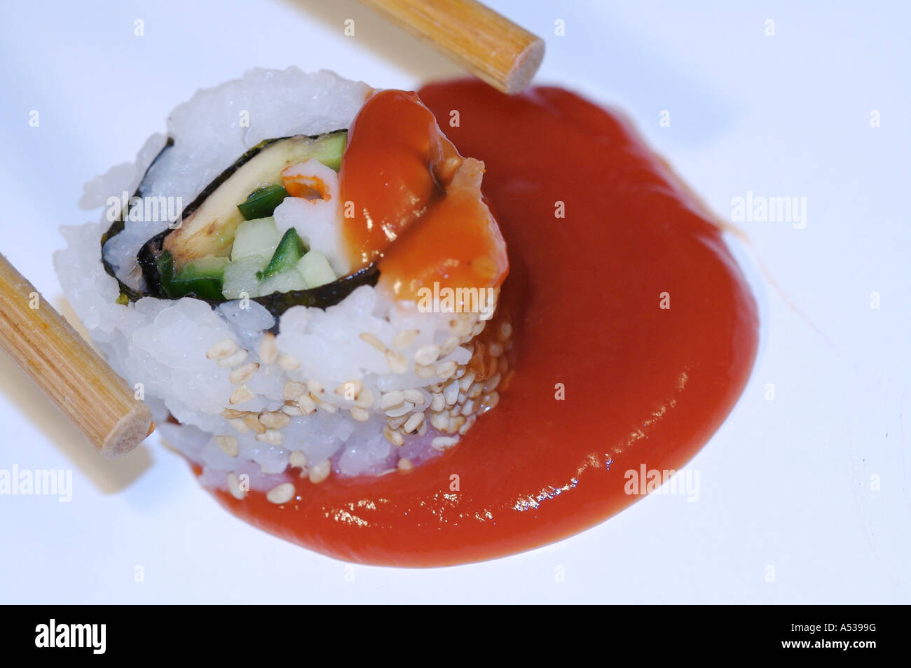 Fusion Food SUSHI & KETCHUP Stock Photo Alamy