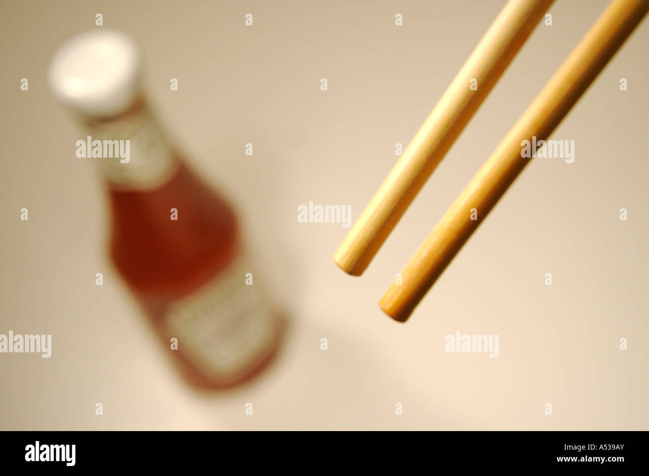 Fusion Food KETCHUP & CHOPSTICK Stock Photo Alamy