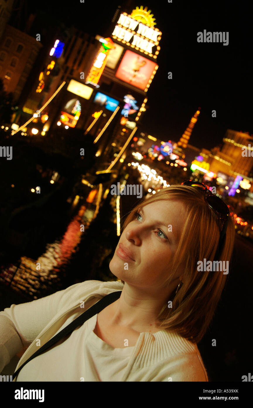 Portrait (Head Shot): Women Model - Las Vegas Background Stock Photo