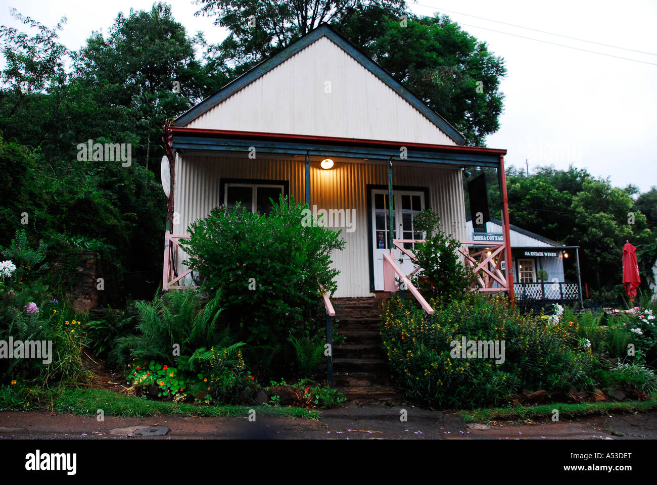 Pilgrim's Rest historic gold mining town, misty morning, tin buildings