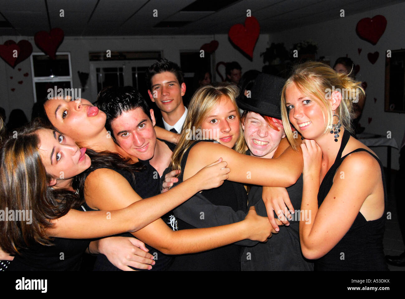 Valentine banquet, teenagers having fun, South Africa Stock Photo