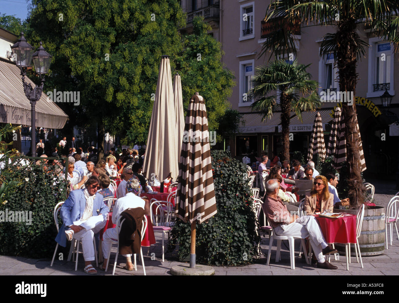 Germany Baden Baden outdoor cafe Stock Photo