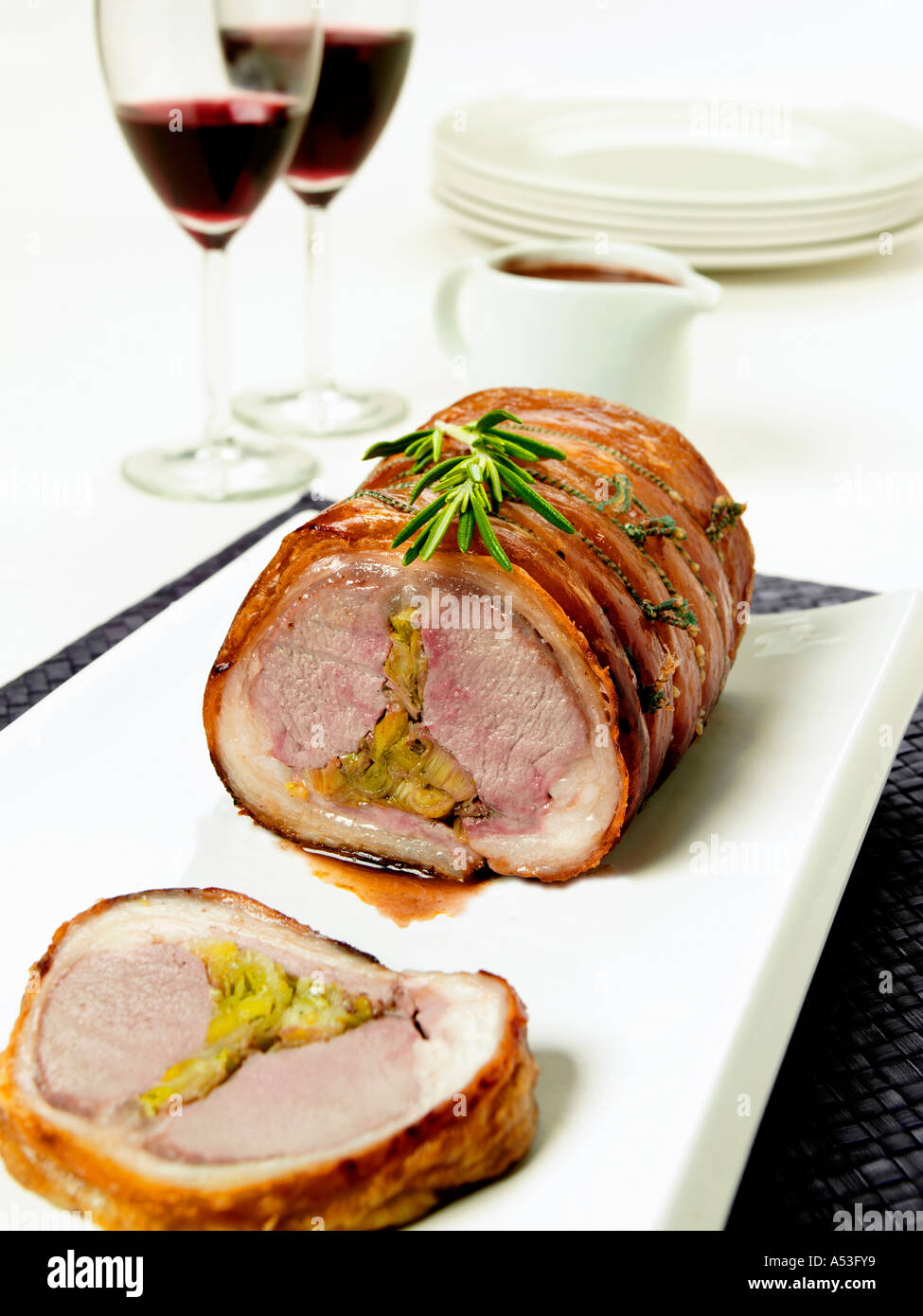 Stuffed roast lamb Stock Photo - Alamy