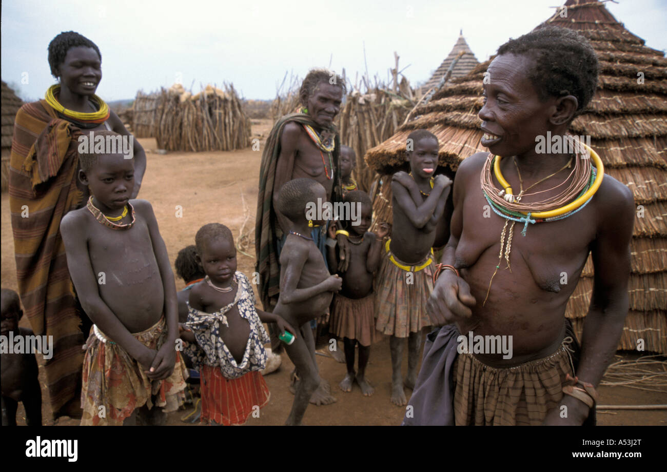 Painet ha0857 6080 south sudan toposa village narus country developing nation less economically developed culture emerging Stock Photo