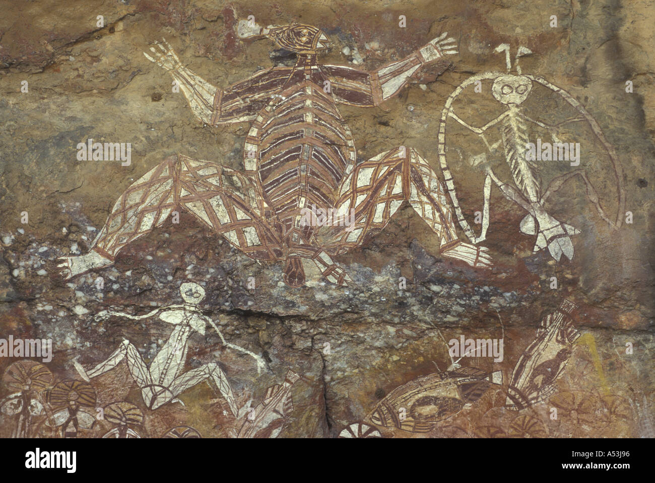 Australia Northern Territory Aboriginal cave paintings in Angbangbang