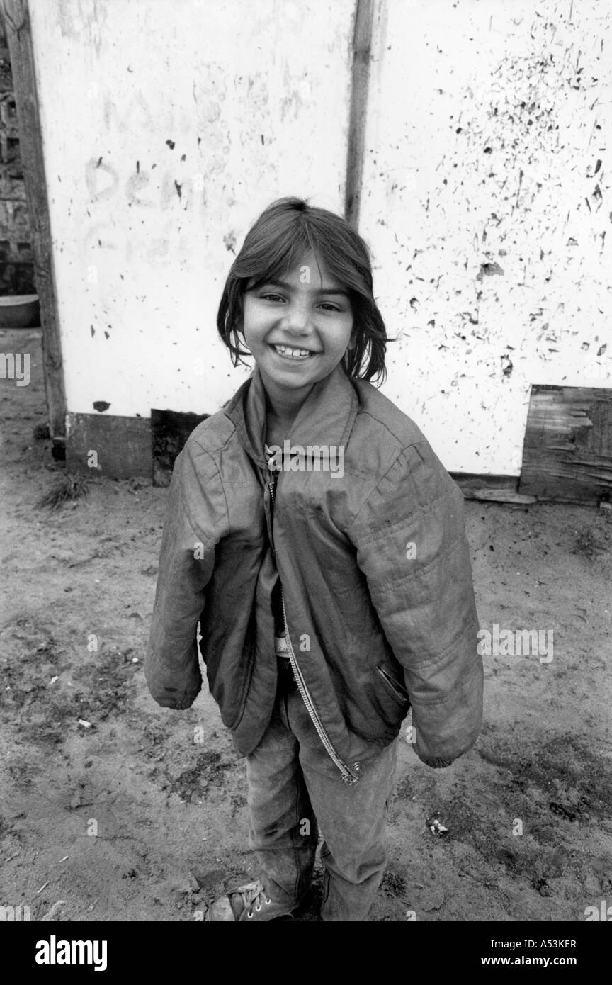 Painet ha1536 310 black and white gypsies gypsy girl bratislava slovakia country developing nation less economically Stock Photo