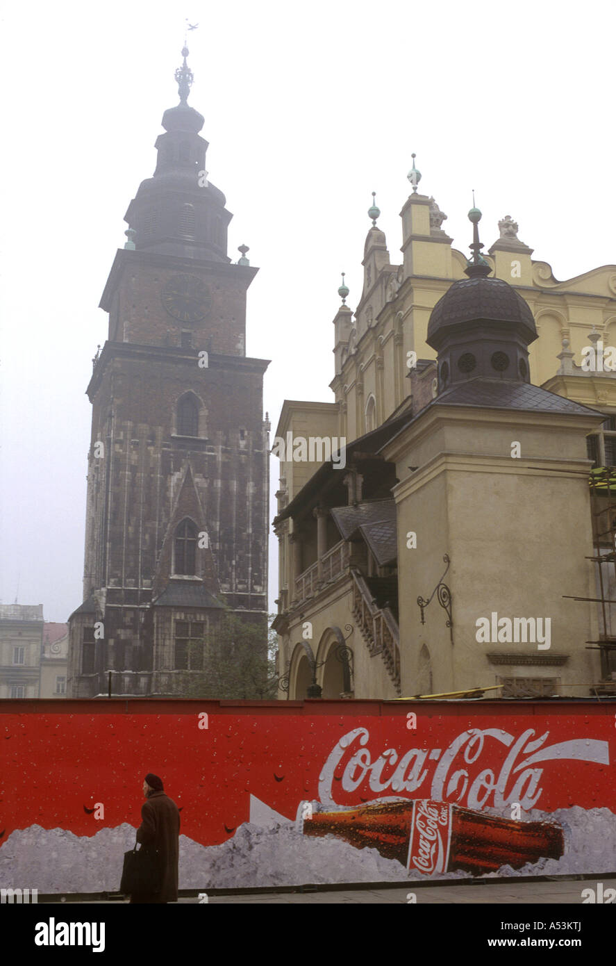 Painet ha1570 3155 poland market square coca cola coca-cola krakow country developing nation less economically developed Stock Photo
