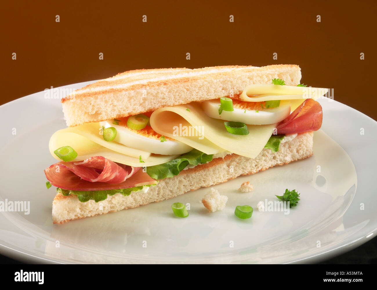 Ham cheese and egg sandwich Stock Photo - Alamy