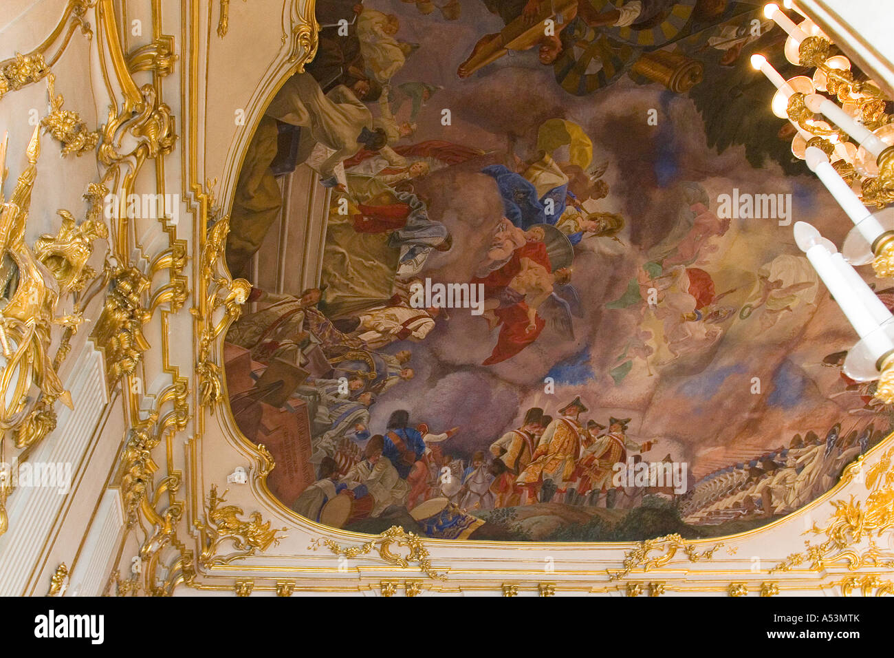 Ceiling fresco interior of Schonbrunn Palace Vienna Austria Europe Stock Photo