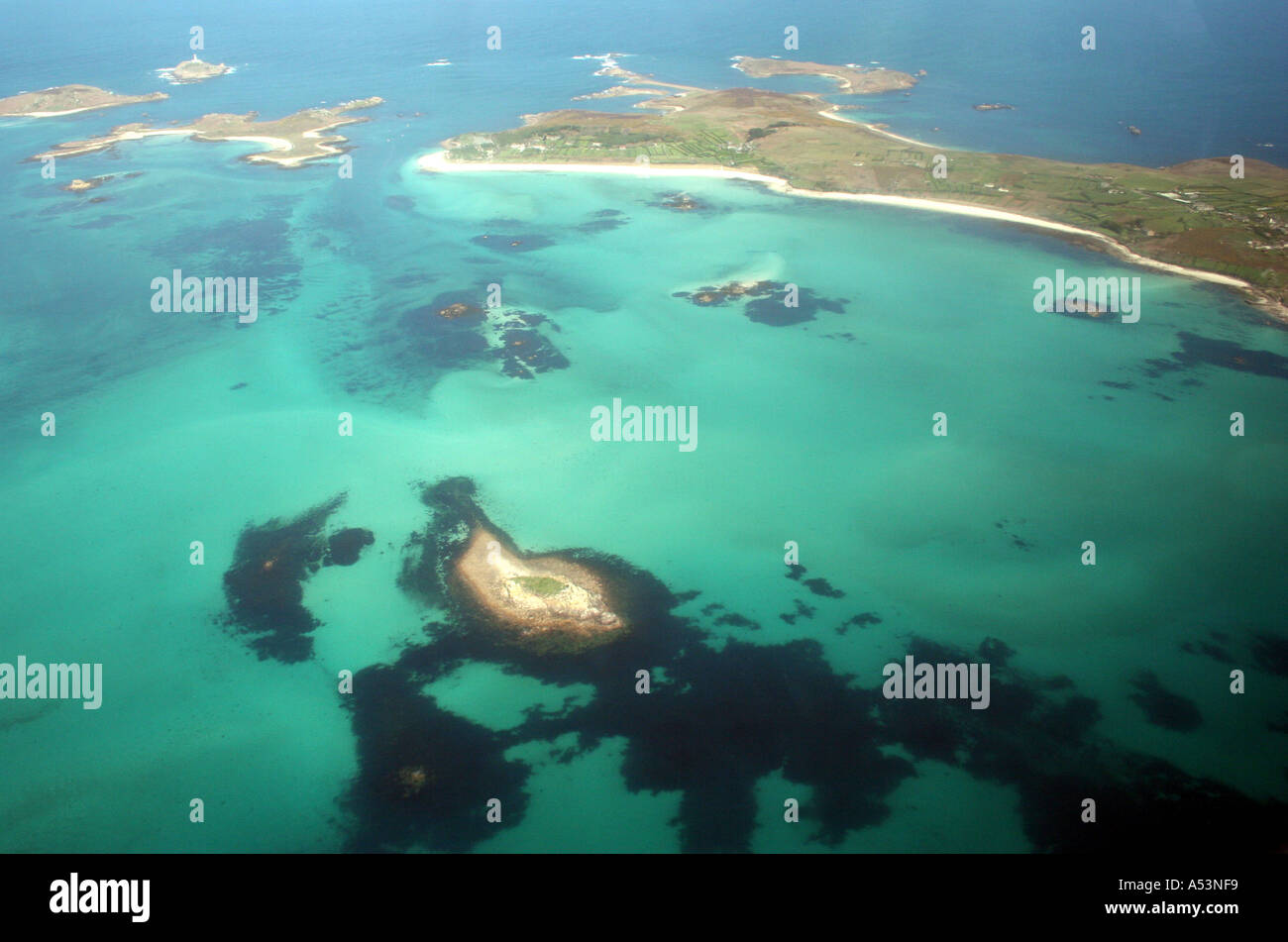 Aerial Photograph of the Isles of Scilly Stock Photo Alamy