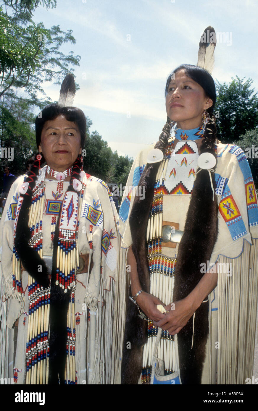 Distinctve Portrait Of A Mother & Daughter, Lacota Souix Native ...