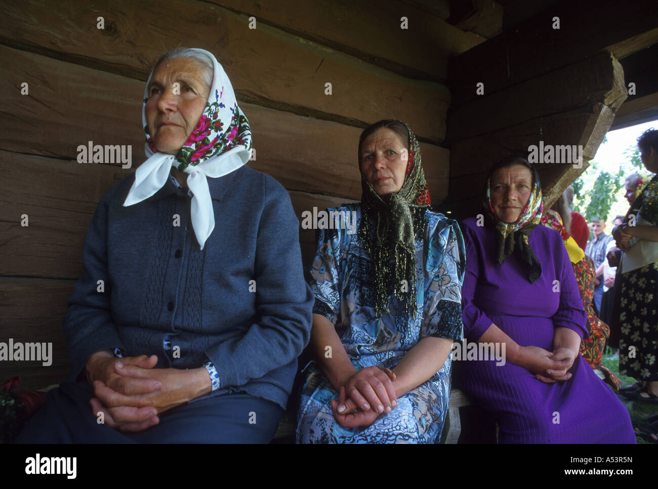 Painet Ha1782 Ukraine Elderly Women Outside Church Zolochov Town 