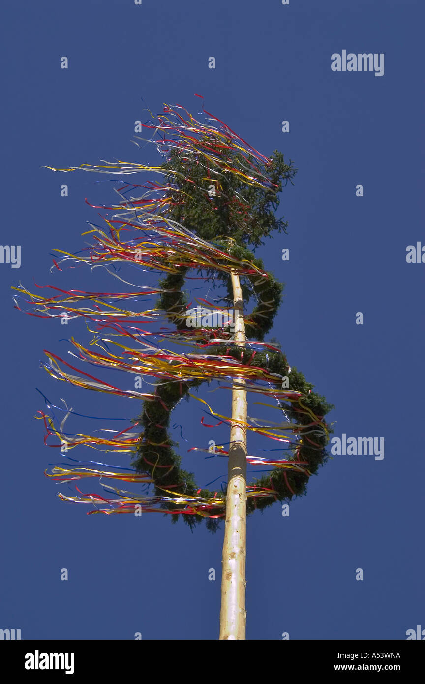The May Pole is an old Austrian tradition Lower Austria Stock Photo