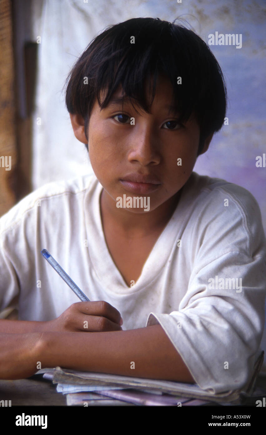 Painet ha2244 5031 boy guatemala schools school trionfo displaced persons camp country developing nation less economically Stock Photo