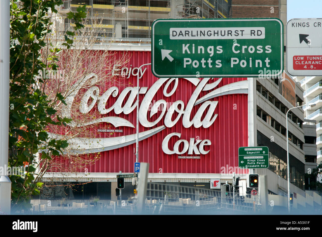 Famous coca cola sign by Darlinghurst Road in the Kings Cross area of  Sydney Australia Stock Photo