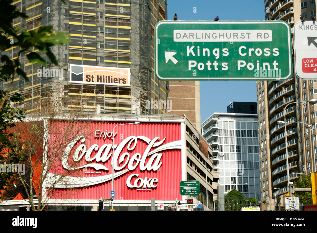 Famous coca cola sign by Darlinghurst Road in the Kings Cross area of Sydney Australia Stock Photo