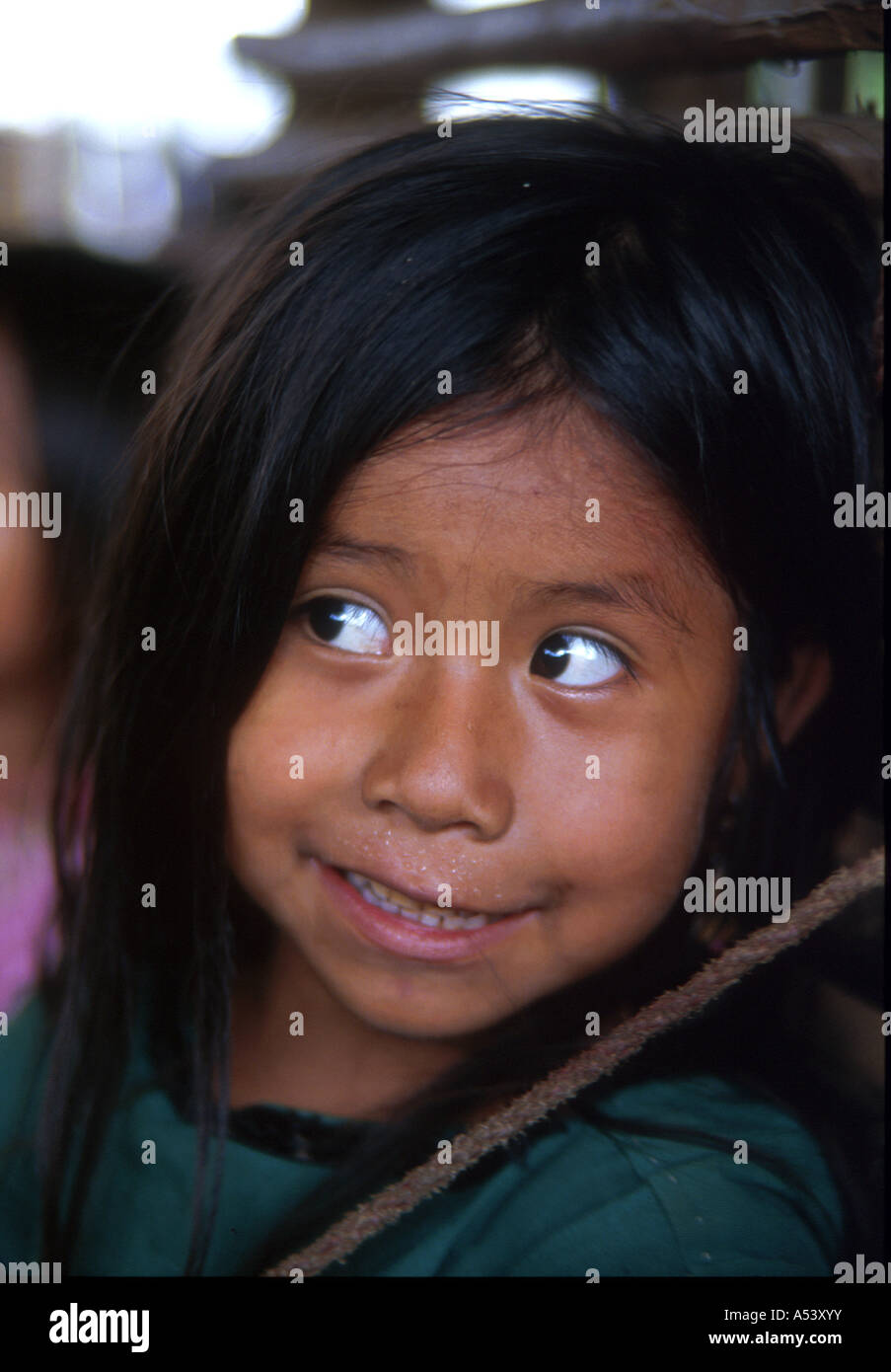 Painet ha2301 5123 guatemala children girl san ines country developing nation less economically developed culture emerging Stock Photo