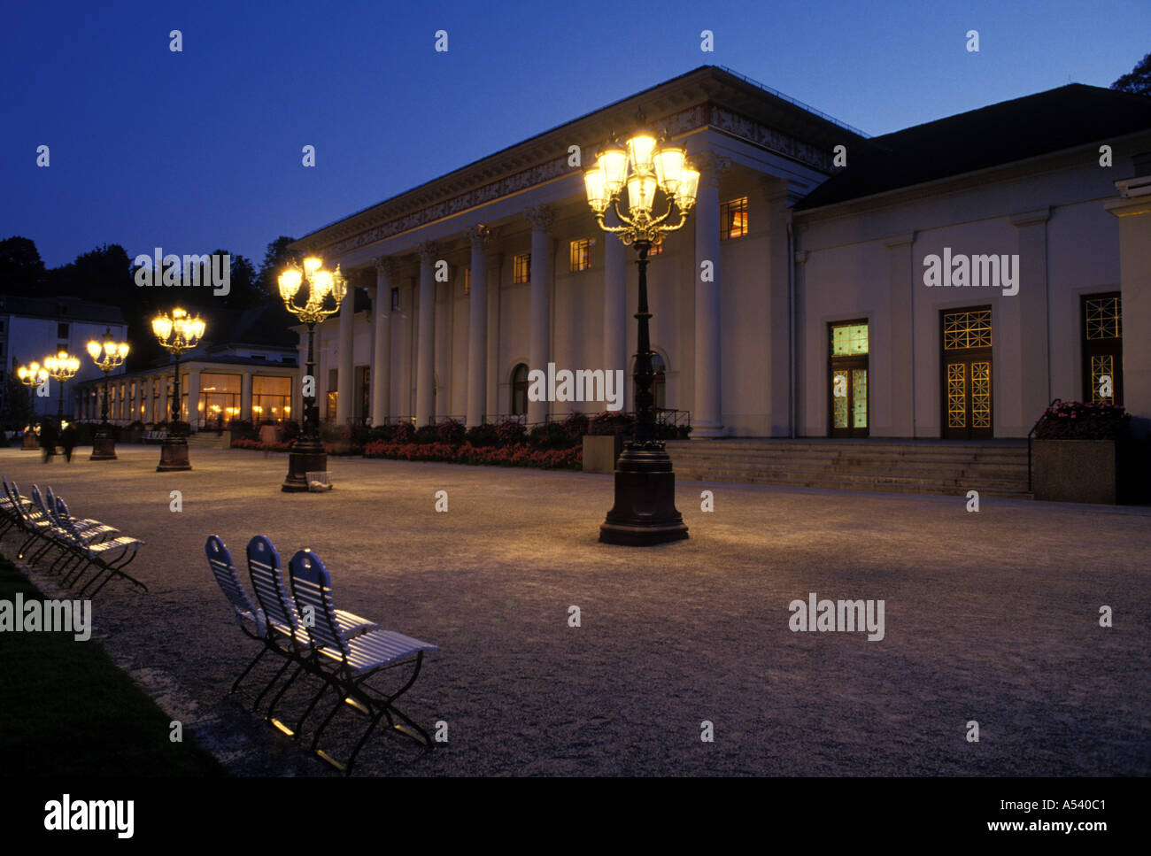 Germany Baden Baden Casino exterior evening Stock Photo
