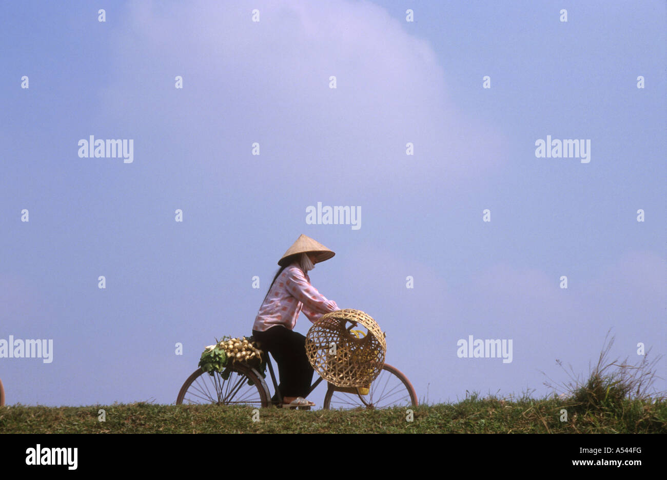 Woman straw hat landscape hi-res stock photography and images - Alamy