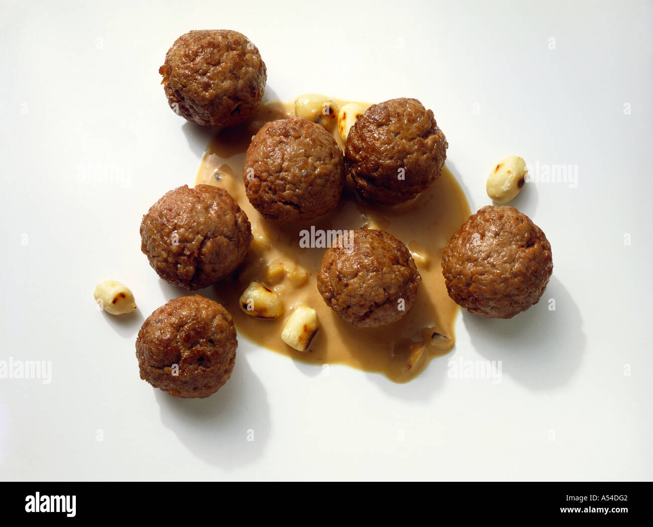 Meatballs in Peanut Sauce Stock Photo Alamy