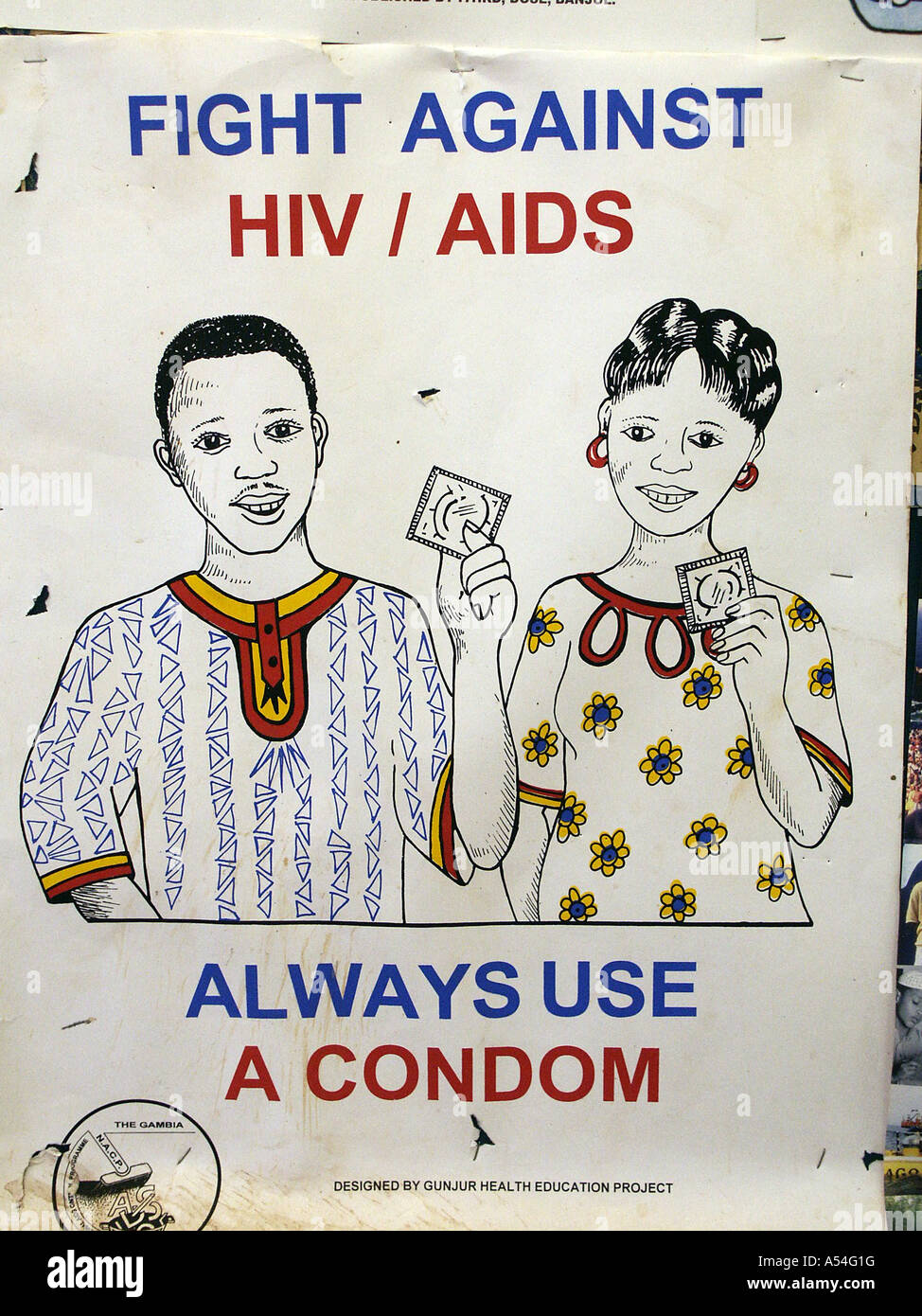 Painet hn2262 7852 senegal anti aids publicity sida service cnter dakar country developing nation less economically Stock Photo