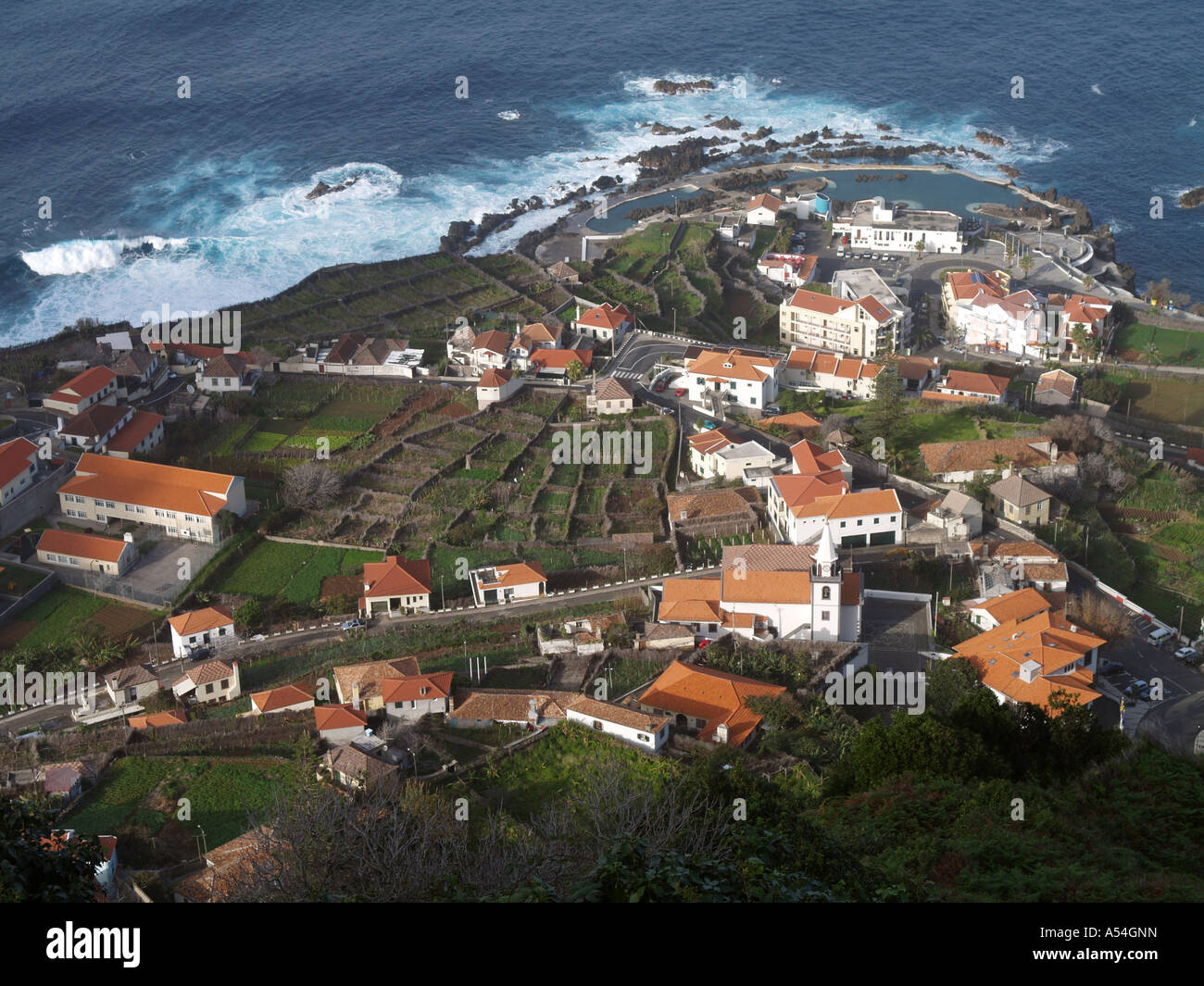 village view and ocean Stock Photo - Alamy