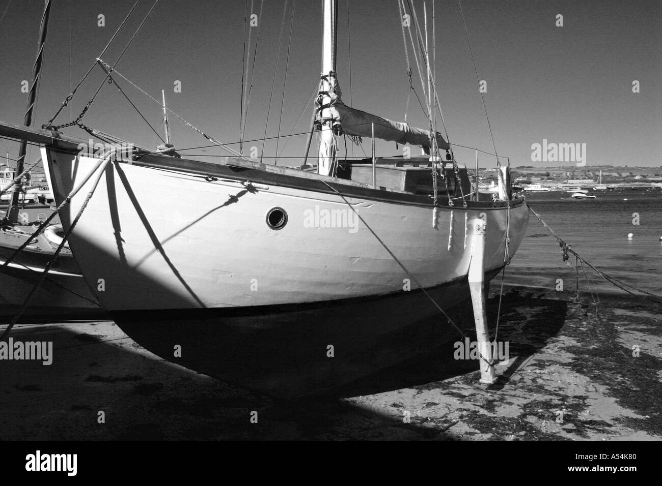 Grounded fishing trawler Black and White Stock Photos & Images - Alamy