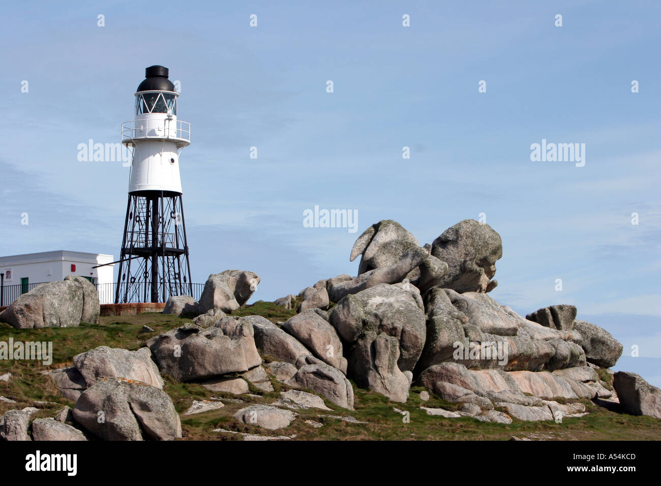 Lighthouse Peninis Point Stock Photo