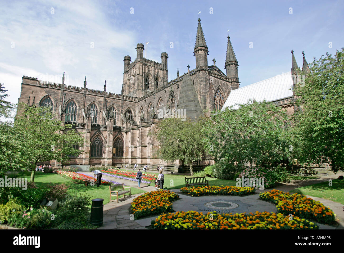 Chester, GBR, 23. Aug. 2005 - View to the Chester cathedral. Stock Photo