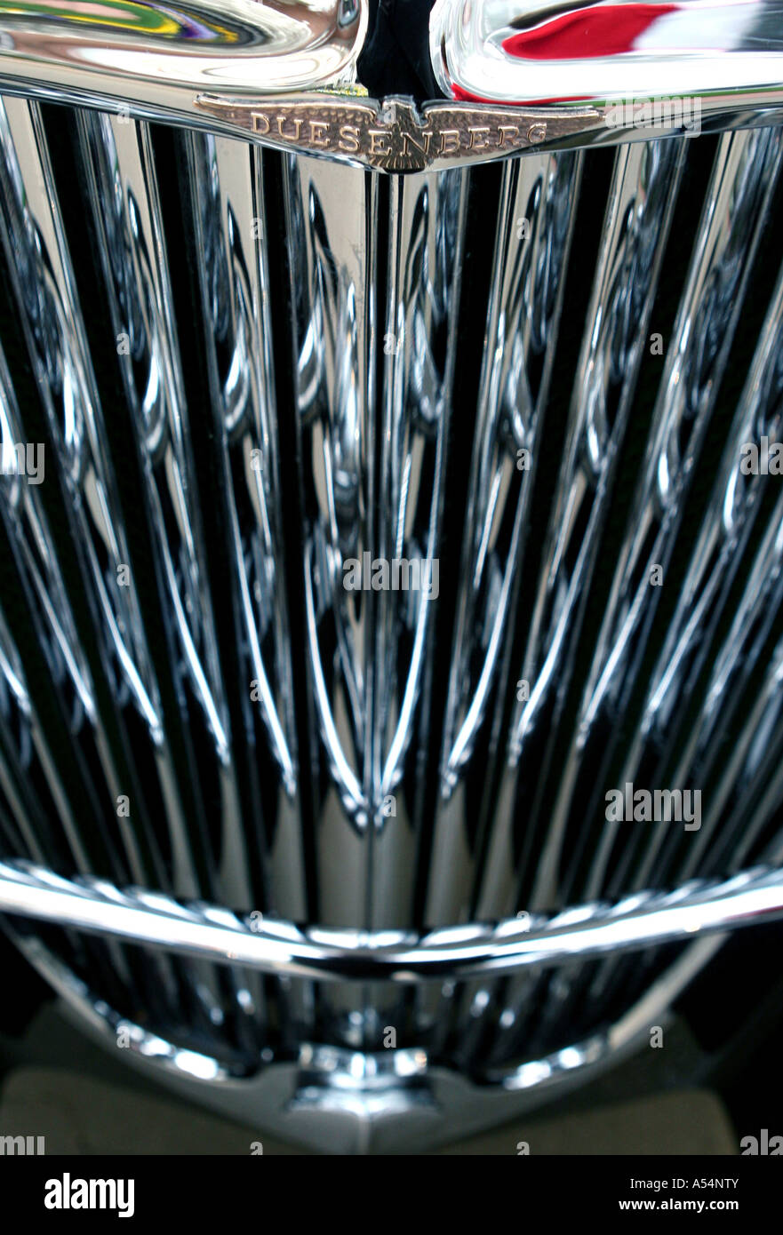 Grill chrome on classic car Stock Photo - Alamy