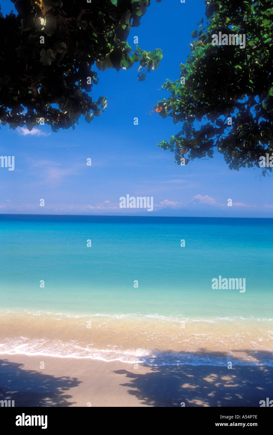 Calm tropical beach on the island of Lombok in Indonesia Stock Photo